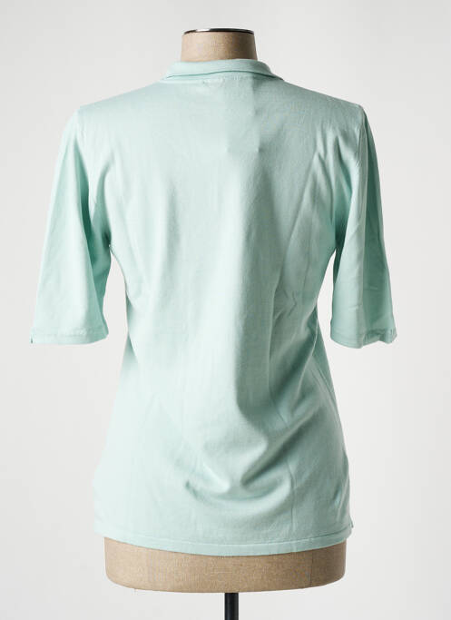 Pull coupe cintrée manches courtes vert MONTAGUT femme