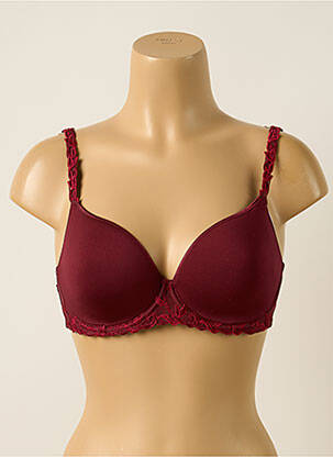 Soutien-gorge effet matière satinée haut soutien-gorge moulé rouge SIMONE PERELE femme