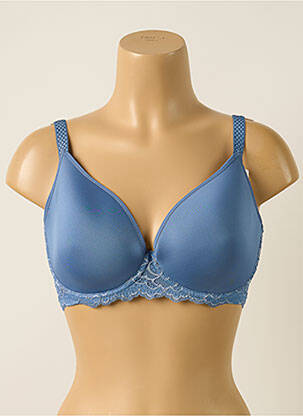 Soutien-gorge effet matière satinée haut soutien-gorge moulé bleu SIMONE PERELE femme