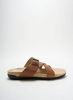 Mules/sabots tissage satiné bout ouvert marron GEOX homme