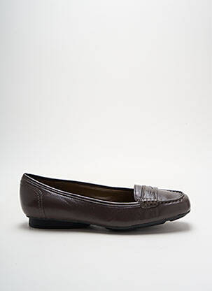 Mocassins tissage satiné talon plat jusqu'à 3cm marron GEOX femme