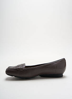 Mocassins tissage satiné talon plat jusqu'à 3cm marron GEOX femme