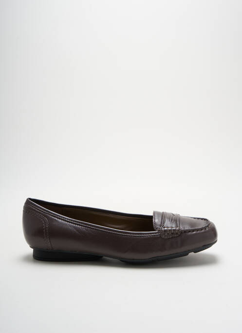 Mocassins tissage satiné talon plat jusqu'à 3cm marron GEOX femme