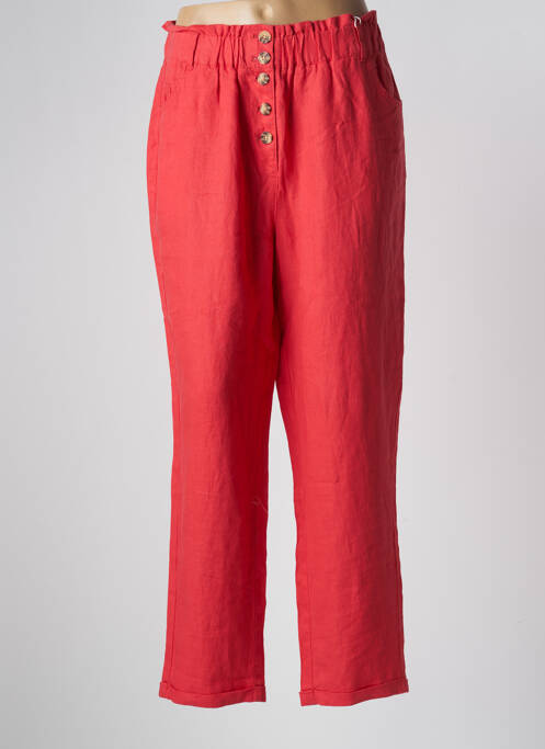 Pantalon droit rouge C'EST BEAU LA VIE pour femme