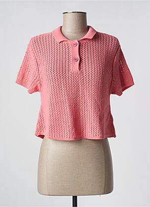 Pull coupe droite manches courtes rose AMERICAN VINTAGE femme