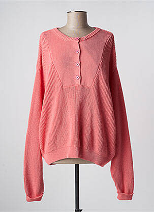 Pull resserrée sur le bas manches longues rose AMERICAN VINTAGE femme