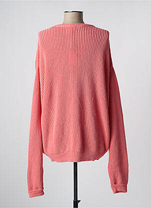 Pull resserrée sur le bas manches longues rose AMERICAN VINTAGE femme