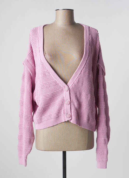 Gilet manches longues rose AMERICAN VINTAGE pour femme