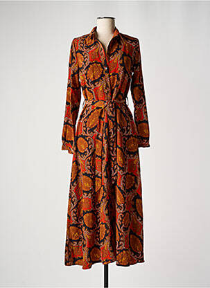 Robe longue manches longues manches longues marron CLOUDS OF FASHION femme