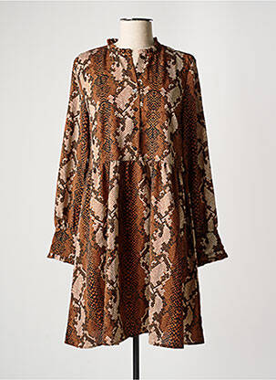 Robe courte coupe évasée manches longues marron VILA femme