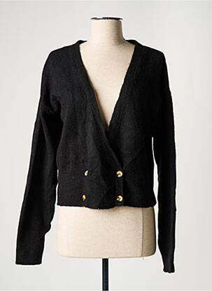 Gilet manches longues fermeture boutonnée sur le devant noir ASTRID BLACK LABEL femme