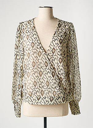 Blouse légère et transparente manches longues beige VILA femme