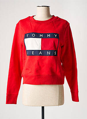 Sweat-shirt broderie manches longues rouge TOMMY HILFIGER femme