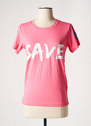 T-shirt coupe droite manches courtes rose SAVE THE DUCK femme