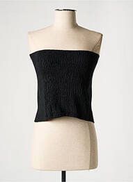 Top coupe cintrée sans manche noir YUGEN femme
