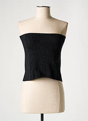 Top coupe cintrée sans manche noir YUGEN femme