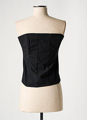 Top coupe cintrée sans manche noir YUGEN femme