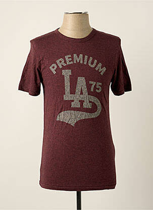 T-shirt tissage chiné manches courtes rouge JACK & JONES homme