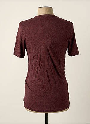 T-shirt tissage chiné manches courtes rouge JACK & JONES homme