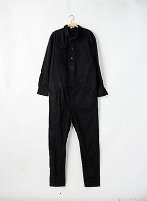 Combi-pantalon fermeture boutonnée sur le devant manches longues noir DYJCODE femme