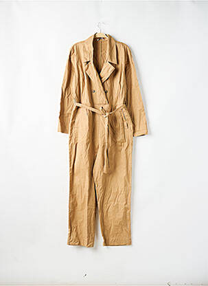 Combi-pantalon fermeture boutonnée sur le devant manches longues beige ONLY femme