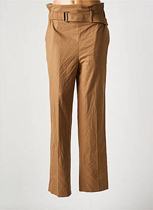 Pantalon droit stretch taille haute beige DEUX. BY ELINE DE MUNCK femme
