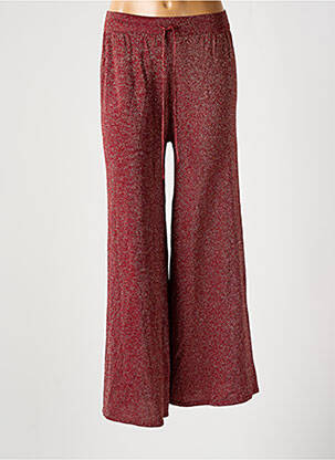 Pantalon large taille haute taille haute rouge MANGO femme