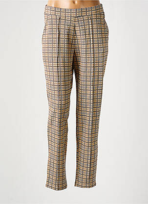 Pantalon droit stretch taille normale beige CEMI femme