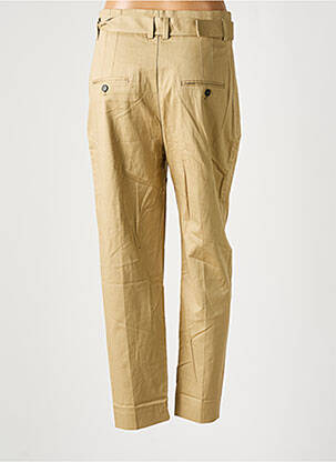 Pantalon droit coupe carotte taille haute beige MANGO femme