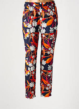 Pantalon droit tissage popeline taille normale bleu FRANSA femme