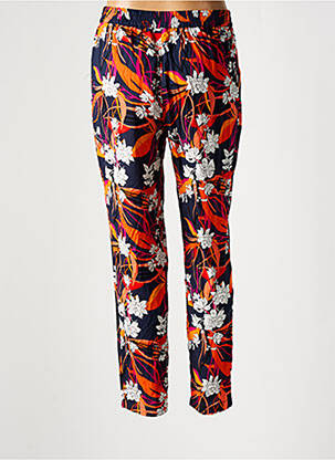 Pantalon droit tissage popeline taille normale bleu FRANSA femme