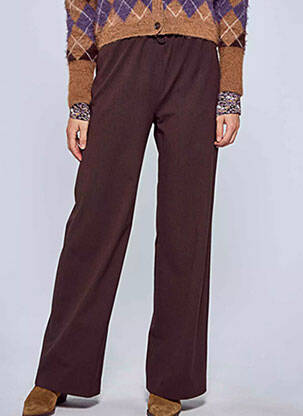 Pantalon droit tissage popeline taille normale marron LE FABULEUX MARCEL DE BRUXELLES femme