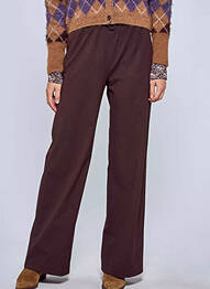 Pantalon droit tissage popeline taille normale marron LE FABULEUX MARCEL DE BRUXELLES femme