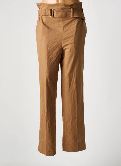 Pantalon droit stretch taille haute beige DEUX. BY ELINE DE MUNCK femme