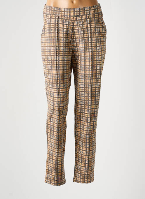 Pantalon droit stretch taille normale beige CEMI femme