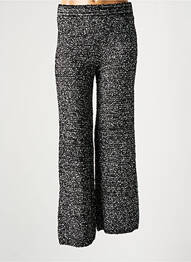 Pantalon large tissage popeline taille normale noir MANGO femme