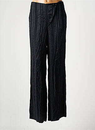 Pantalon droit fermeture zippée sous rabat boutonné taille normale noir ASTRID BLACK LABEL femme