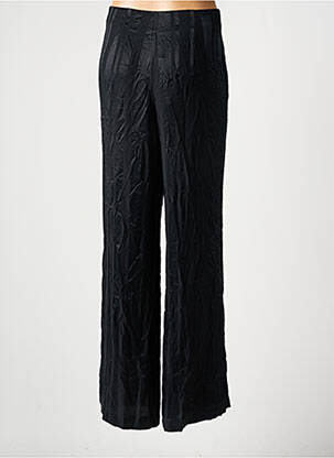 Pantalon droit fermeture zippée sous rabat boutonné taille normale noir ASTRID BLACK LABEL femme