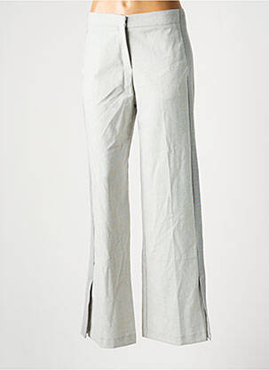Pantalon large fermeture zippée sous rabat boutonné taille normale gris MANGO femme