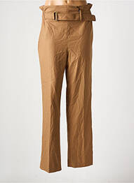 Pantalon droit tissage popeline taille normale marron DEUX. BY ELINE DE MUNCK femme