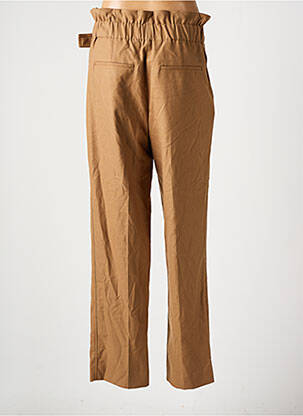 Pantalon droit tissage popeline taille normale marron DEUX. BY ELINE DE MUNCK femme