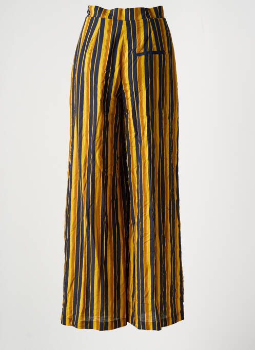Pantalon large fermeture zippée sous rabat boutonné taille haute jaune LE FABULEUX MARCEL DE BRUXELLES femme
