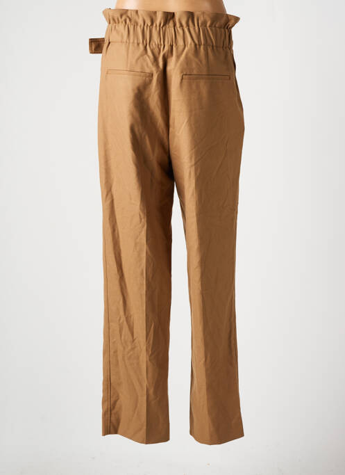 Pantalon droit tissage popeline taille normale marron DEUX. BY ELINE DE MUNCK femme