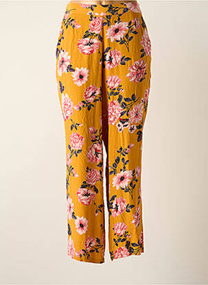 Pantalon droit tissage popeline taille normale jaune VERO MODA femme