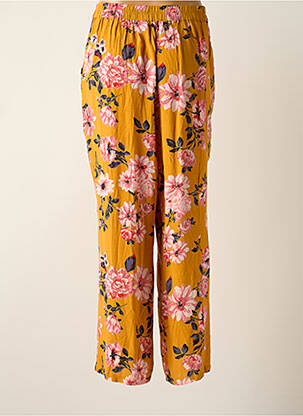 Pantalon droit tissage popeline taille normale jaune VERO MODA femme