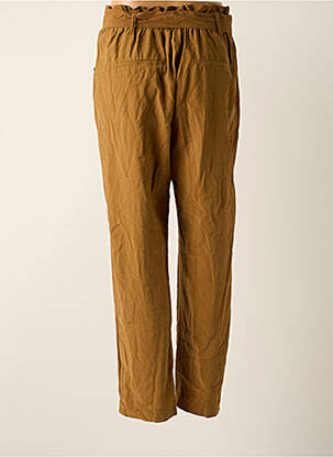 Pantalon droit tissage popeline taille normale marron ONLY femme