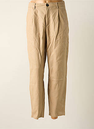 Pantalon droit stretch taille normale beige MANGO femme