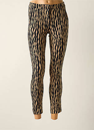 Pantalon slim tissage popeline taille normale jaune MANGO femme