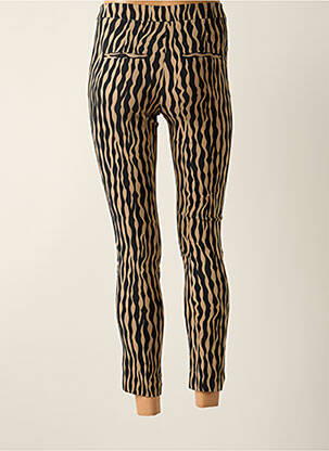 Pantalon slim tissage popeline taille normale jaune MANGO femme