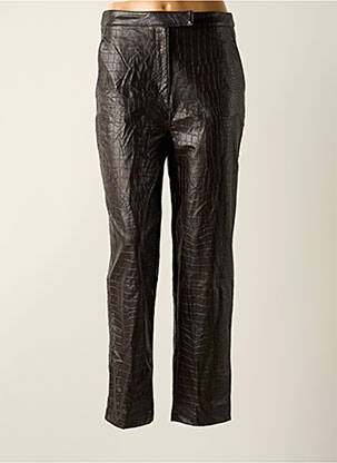 Pantalon droit stretch taille normale marron ASTRID BLACK LABEL femme